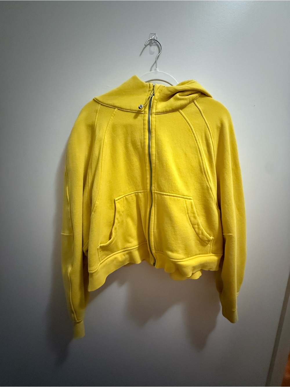 lululemon athletica Yellow Hooded Full Zip Scuba Jacket